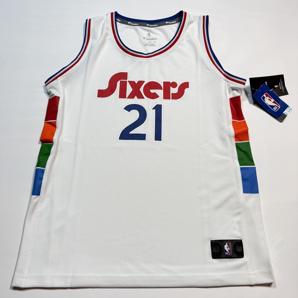 Philadelphia 76ers Jersey Boys XL‎ White NBA Basketball Joel Embiid Fanatics NWT
